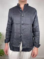 CAMICIA IN PURO LINO COLLO COREANO