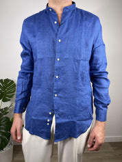 CAMICIA IN PURO LINO COLLO COREANO