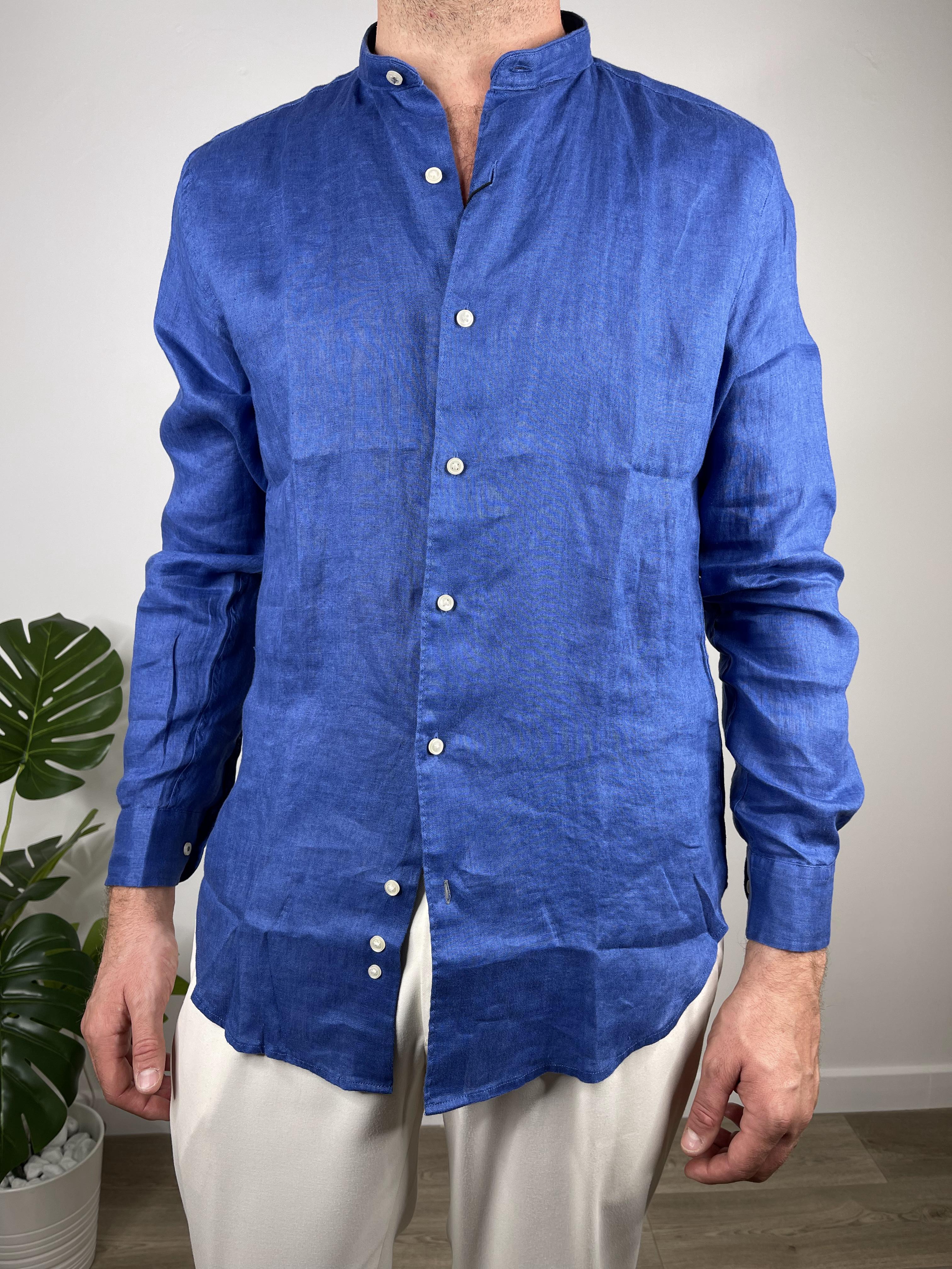 CAMICIA IN PURO LINO COLLO COREANO