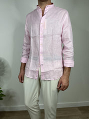 CAMICIA IN PURO LINO COLLO COREANO