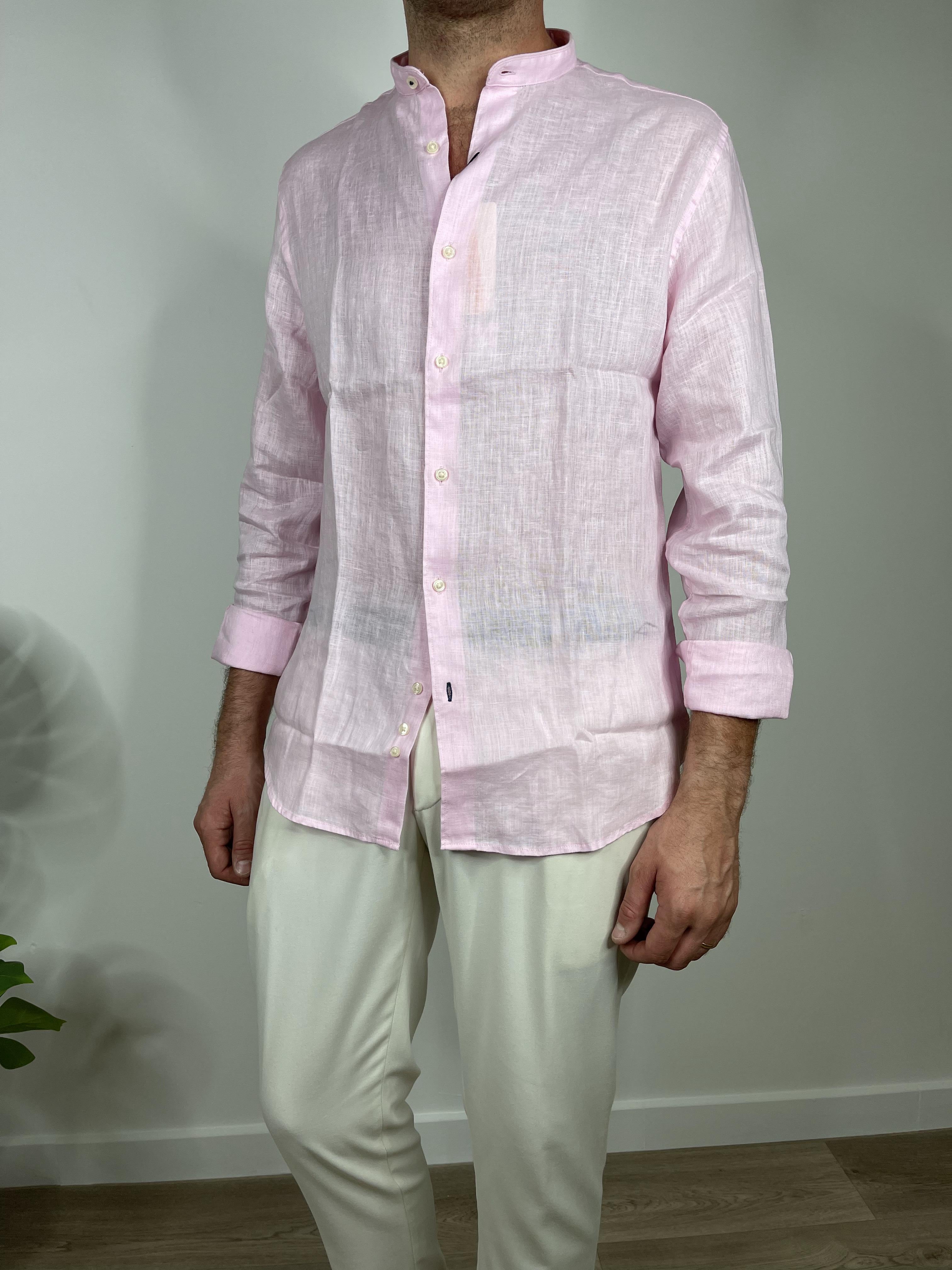 CAMICIA IN PURO LINO COLLO COREANO